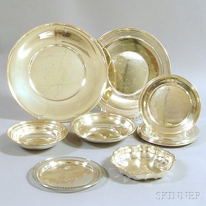 Nine Assorted Sterling Silver Dishes