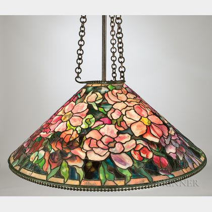 Tiffany Crimson Bouquet Mosaic Glass Hanging Lamp 
