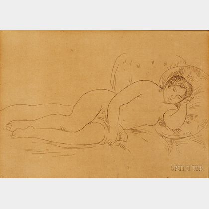 Pierre-Auguste Renoir (French, 1841-1919) Femme nue couchée, tournée à droite (2e planche) 