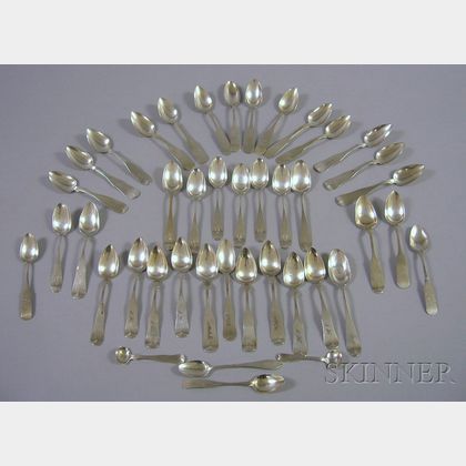 Approximately Forty-one Coin Silver Teaspoons