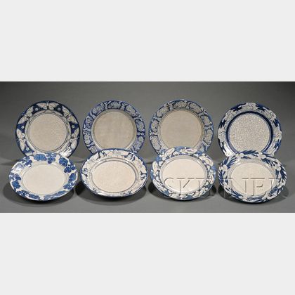 Eight Dedham Pottery Decorated Plates