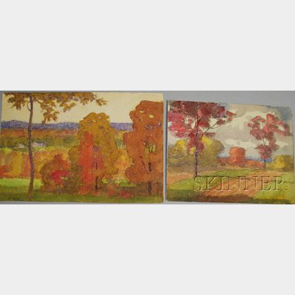 Harry Spiers (American, 1869-1947) Lot of Two Autumn Scenes.