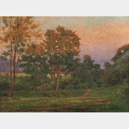 Cyrus Bates Currier (American, 1868-1946) Southern California Landscape at Dusk.