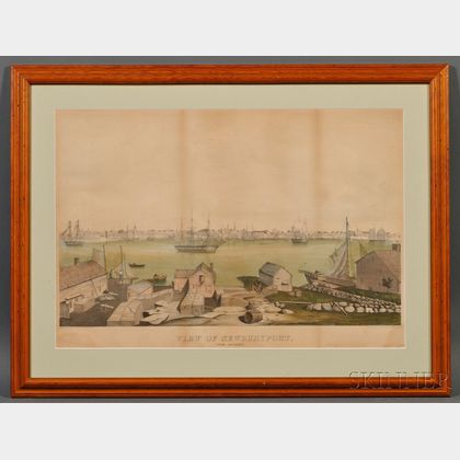 After A. Conant, Drawn on Stone by Fitz Henry Lane (American, 1804-1865) View of Newburyport, (From Salisbury)