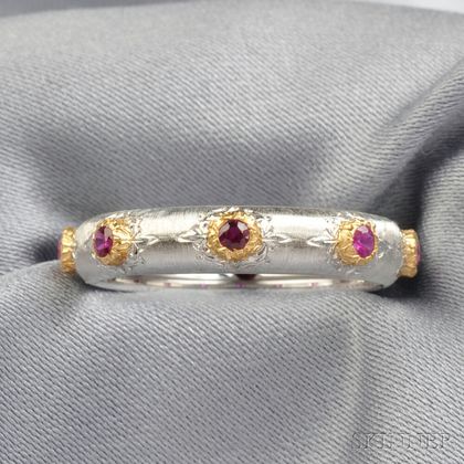 18kt White Gold and Ruby Band, Buccellati