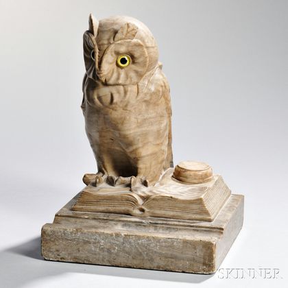 Owl Marble Inkwell