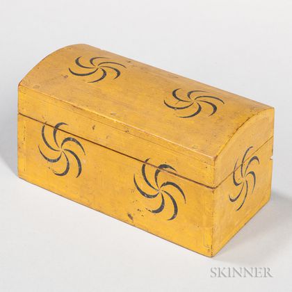 Small Yellow-painted Dome-top Box