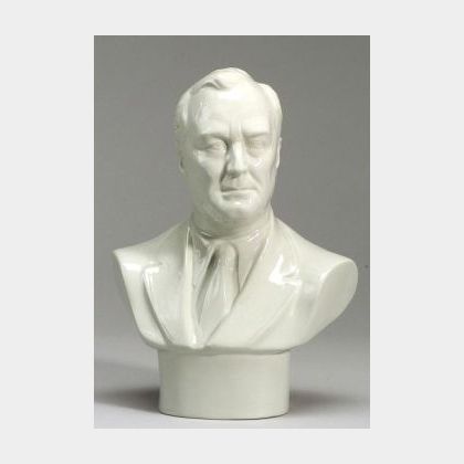 Wedgwood Windsor Gray Glazed Bust of Franklin D. Roosevelt