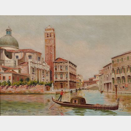 Italian School, 20th Century Canal View, Venice.