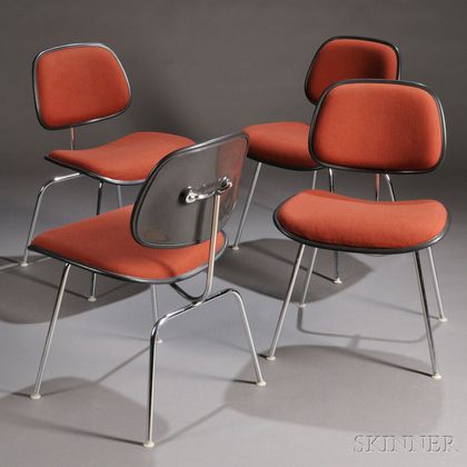 Four Eames DCM Chairs 