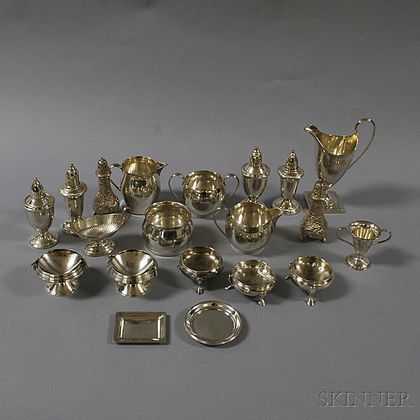 Approximately Twenty-two Small Pieces of Sterling Silver Tableware