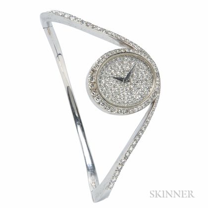 18kt White Gold and Diamond Bracelet Watch, Chopard