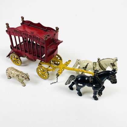 Two Polychrome Cast Iron Toys