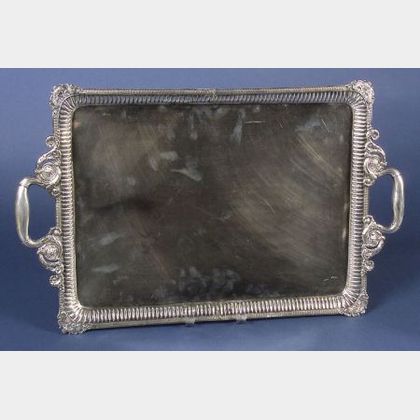 Russian Neoclassical Silver Two-Handled Tray