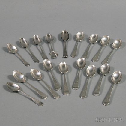 Eighteen English Silver Coffee Spoons