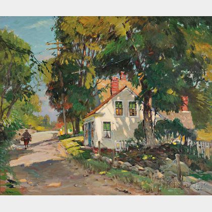 Antonio Cirino (American, 1889-1983) Landscape/Cottage in Summer