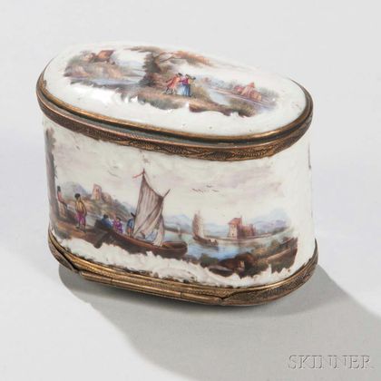 Louis XVI-style Porcelain Double-sided Pillbox