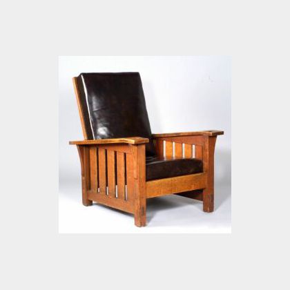 Gustav Stickley Drop-Arm Oak Morris Chair