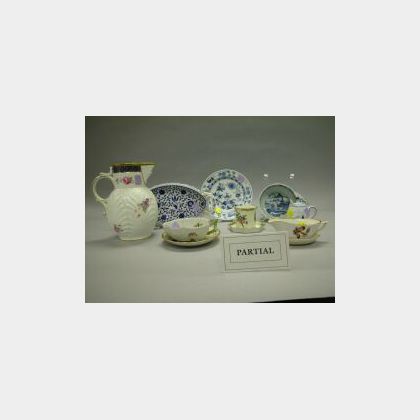 Small Group of Continental Decorated Porcelain Tablewares. 