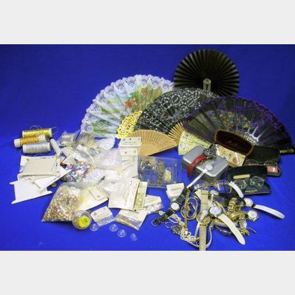Large Group of Assorted Vintage and Modern Costume Jewelry, Assorted Accessories, and Jewelry Making Supplies.... 