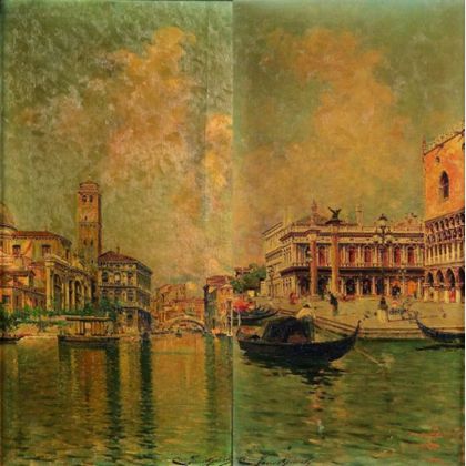 C. Faust Guisto (Italian, 1875-1925) Lot of Two Views of Venice