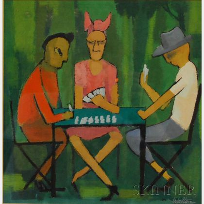 William Walton (American, 1909-1994) The Card Game.