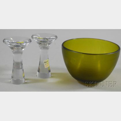 Three Pieces of Modern Scandinavian and Italian Art Glass