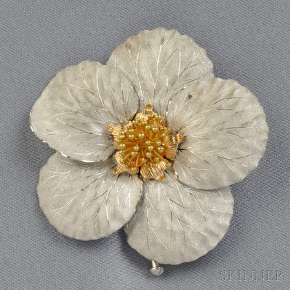18kt Gold "Magnolia" Brooch, Buccellati