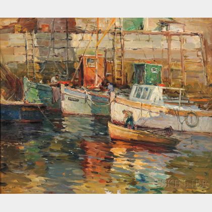 Antonio Cirino (American, 1889-1983) Boat's Rendezvous