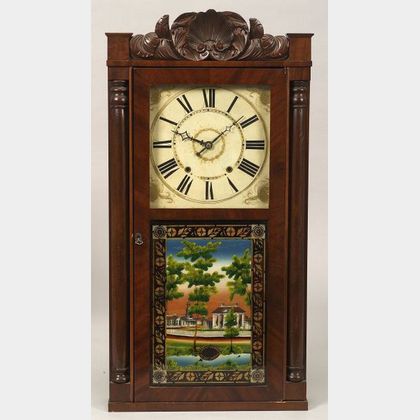 Mahogany Carved and Mahogany Veneer Shelf Clock