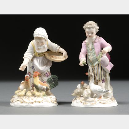 Pair of Meissen Porcelain Farmers