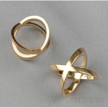 Pair of 18kt Gold "Anelli" Rings, GianCarlo Montebello