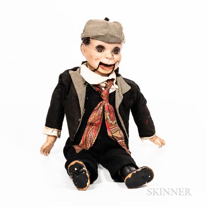 Painted Wood and Composite Ventriloquist Doll