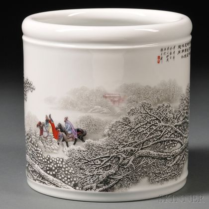 White Porcelain Brush Pot