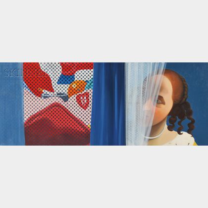 Terri Priest (American, 1928-2014) Vermeer, Lichtenstein, and Wesselman