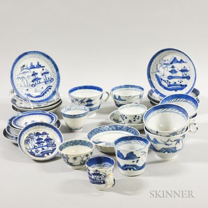 Twenty-six Pieces of Canton Porcelain Teaware. Estimate $200-300
