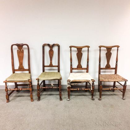 Four Country Queen Anne Maple Side Chairs