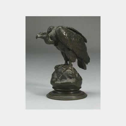 Antoine-Louis Barye (French, 1796-1875) Small Bronze Figure of a Raptor