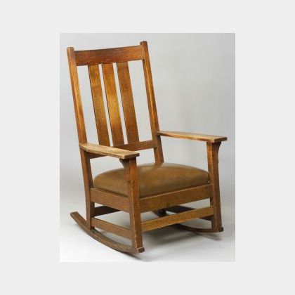 Gustav Stickley Arts & Crafts Oak Rocking Chair