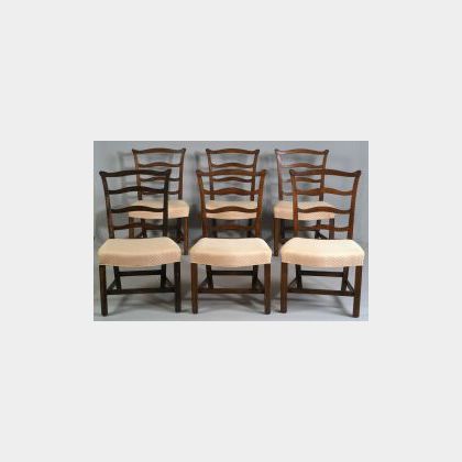 Set of Six Chippendale Mahogany Ribbon-back Side Chairs.