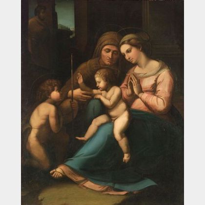 After Raphael (Italian, 1483-1520) and Studio Virgin and Child with Saints Elizabeth and John the Baptist