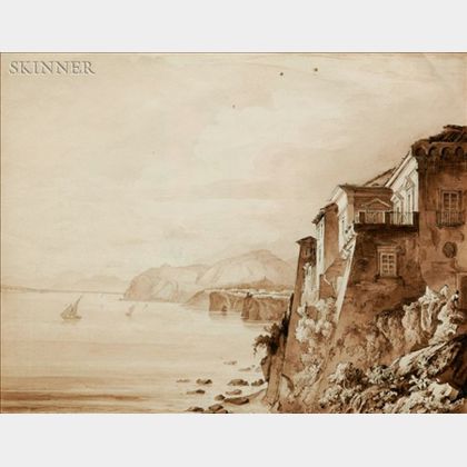 Lot of Six Drawings: British School, 19th Century, Torquato Tasso's House at Sorrento