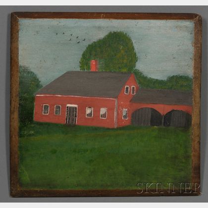 American School, 19th Century Portrait of a Red House.