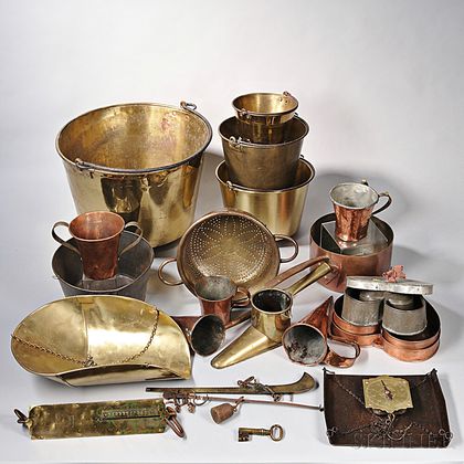 Collection of Kitchen Copper and Brass Wares