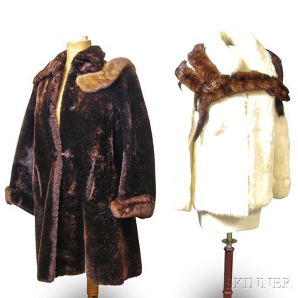 Two Fur Coats and Fur Scarves