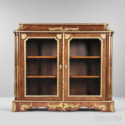 Napoleon III Tulipwood and Walnut Gilt-bronze-mounted Cabinet