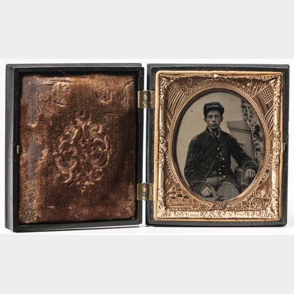 Sixth-plate Cased Ambrotype of a Young Union Infantry Soldier