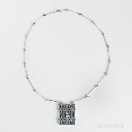 Stephen Hawkins Sterling Silver Locket Necklace