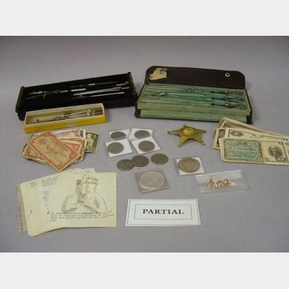 Collection of Asian Currency, Foreign Coins, Twenty-one U.S. Half Dollars, Five 1922-1927 Silver Dollars, a 1988 U.S. Silver Dollar, Fo