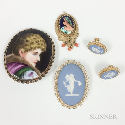 Group of Portrait Brooches